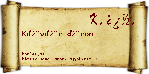 Kövér Áron névjegykártya