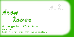 aron kover business card